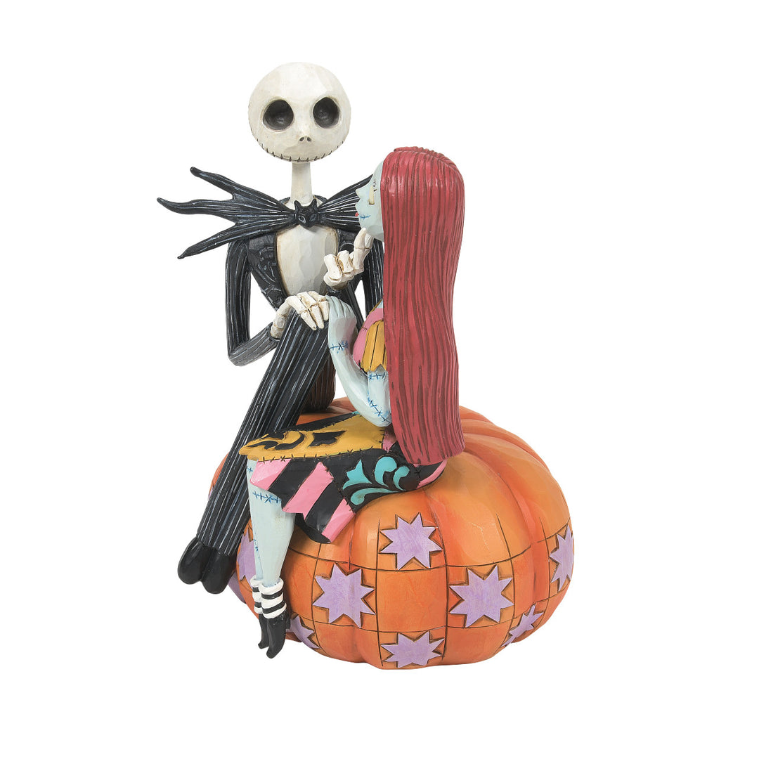 Jim Shore Disney Traditions: Jack & Sally On Pumpkin Figurine sparkle-castle