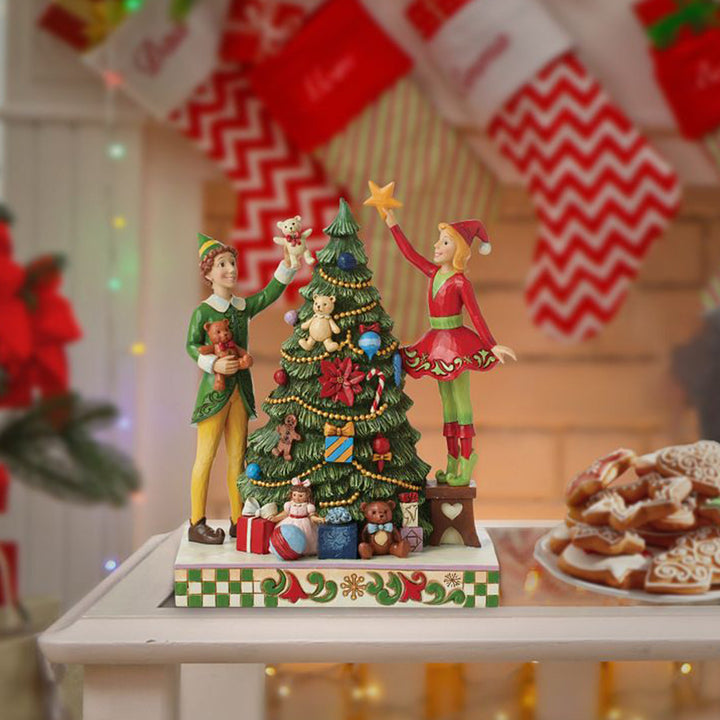 Jim Shore Elf: Buddy and Jovie Elf Decorating Figurine sparkle-castle