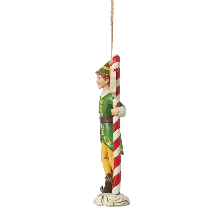 Jim Shore Elf: Buddy Elf by Candy Cane Hanging Ornament sparkle-castle