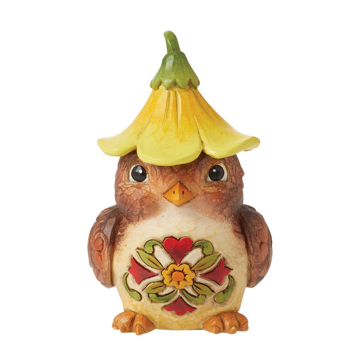 Jim Shore Heartwood Creek: Pint Sized Bird with Flower Hat Figurine sparkle-castle