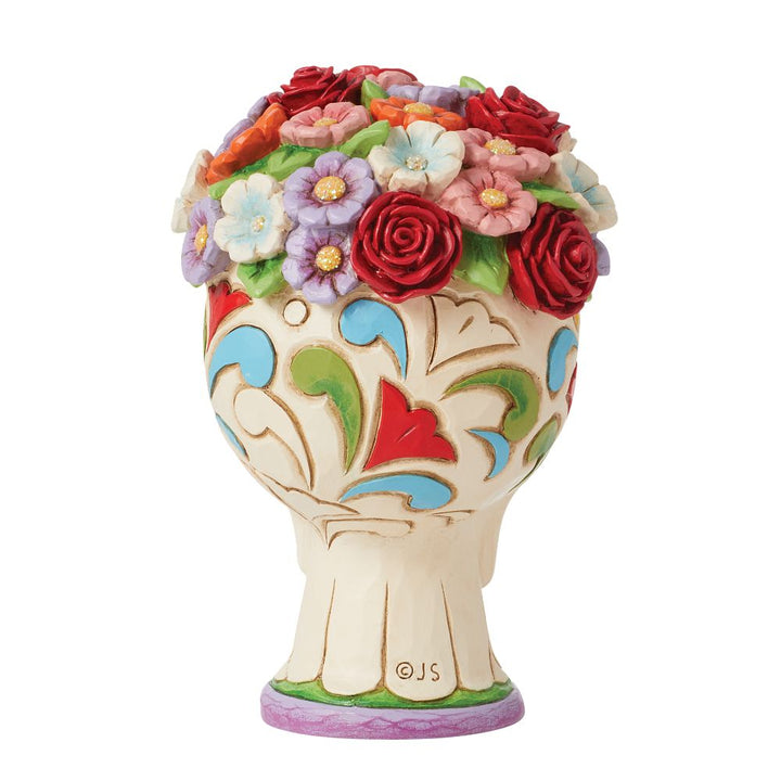 Jim Shore Heartwood Creek: Day of the Dead Skull With Flower Halo Figurine sparkle-castle