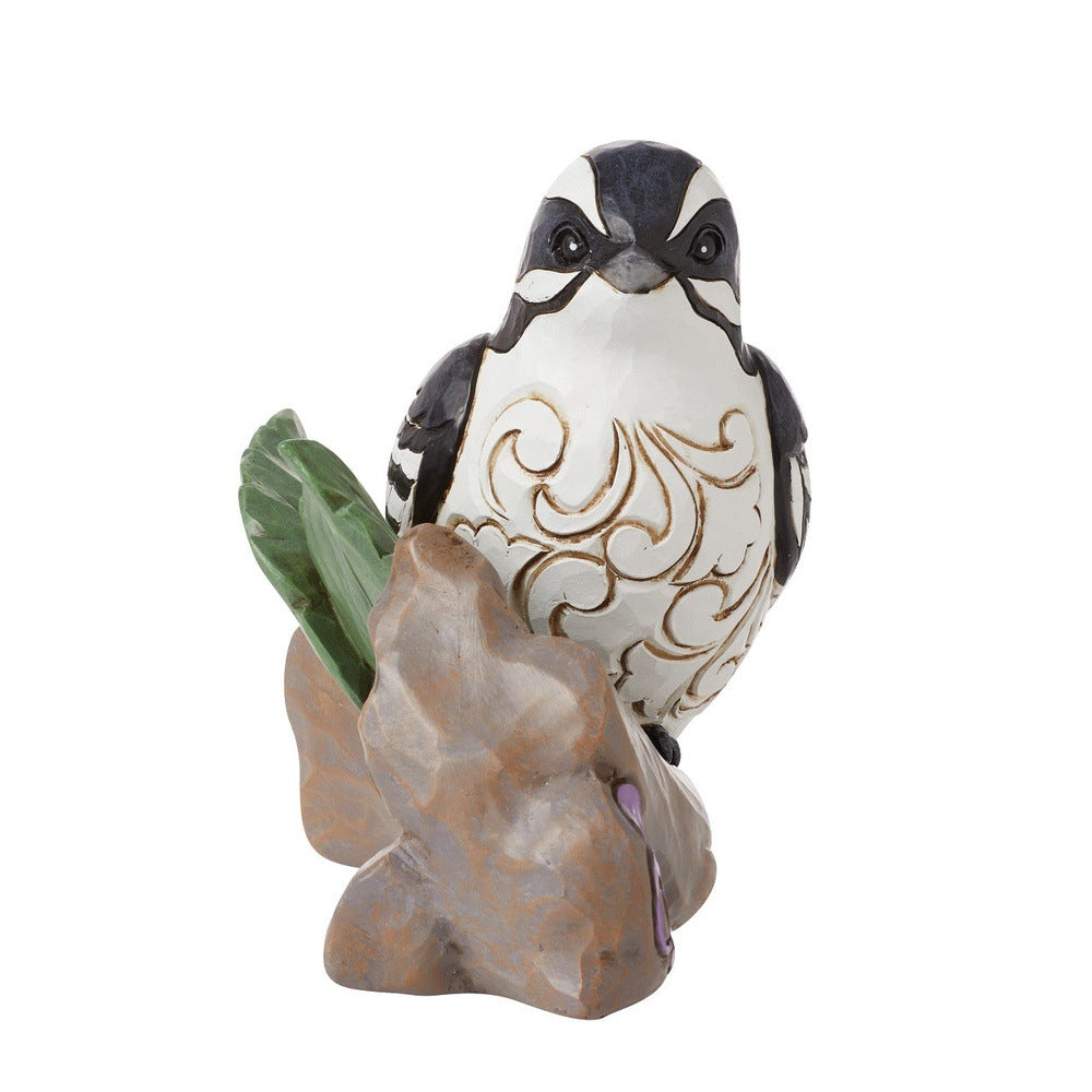 Jim Shore Heartwood Creek: Downy Woodpecker Figurine sparkle-castle