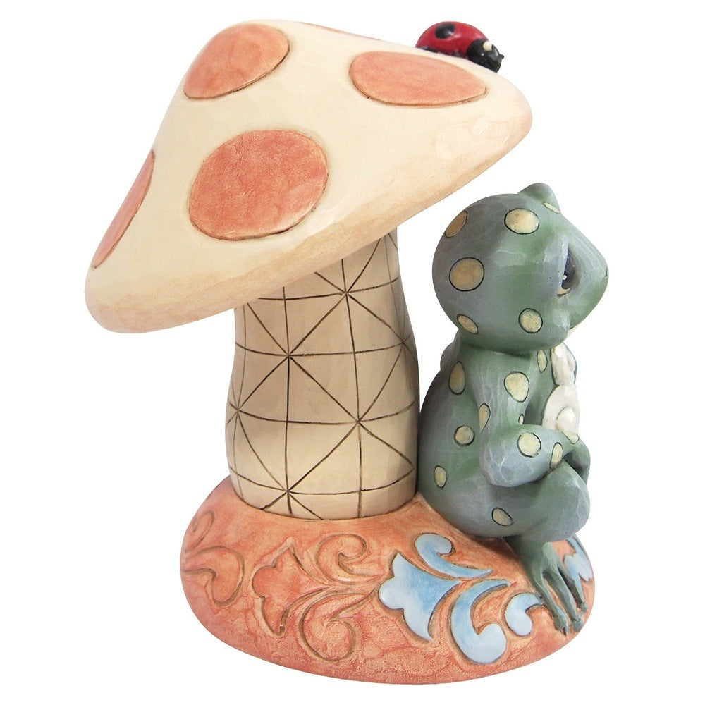 Jim Shore Heartwood Creek: Frog Leaning On Mushroom Figurine sparkle-castle