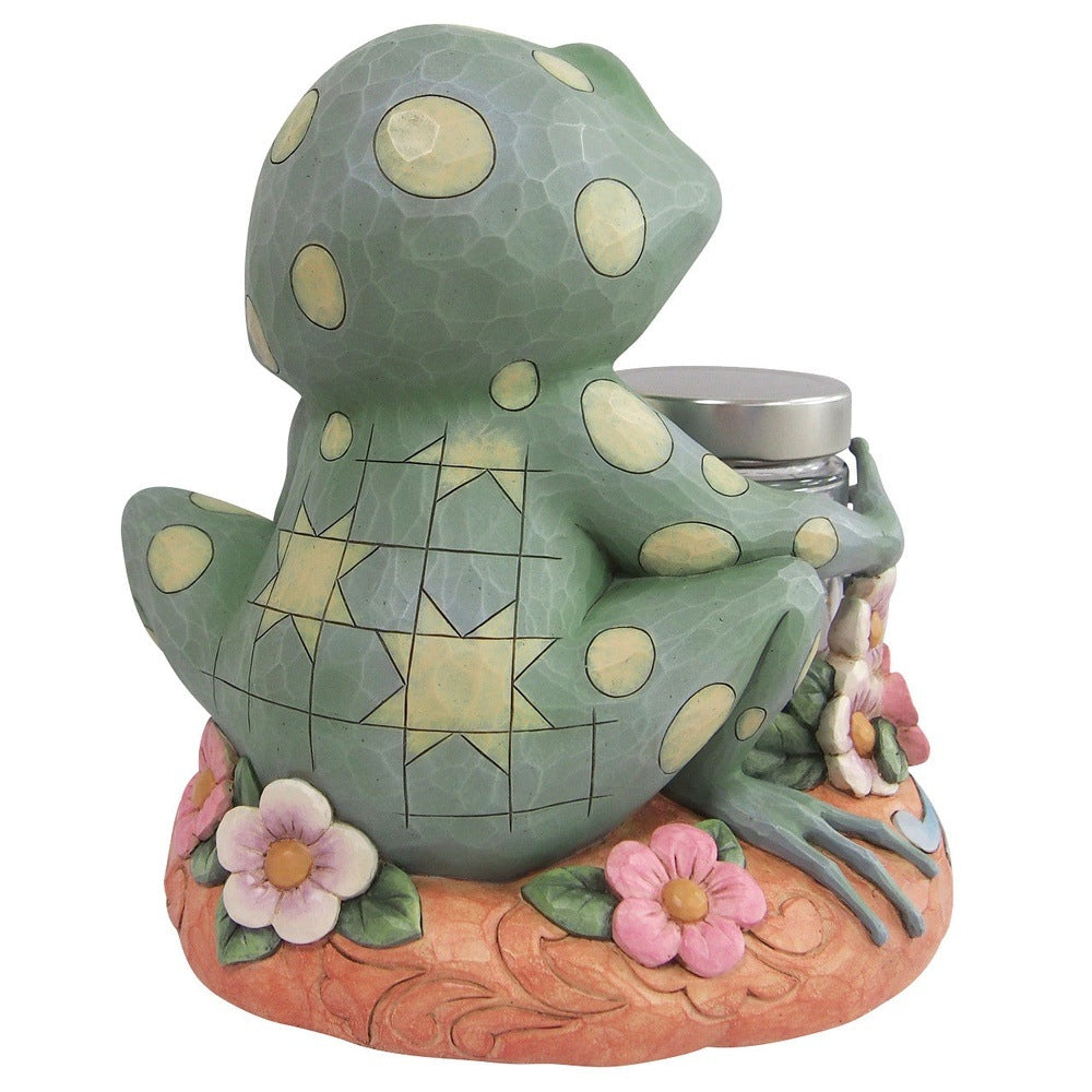 Jim Shore Heartwood Creek: Frog With Jar of Fireflies Figurine sparkle-castle