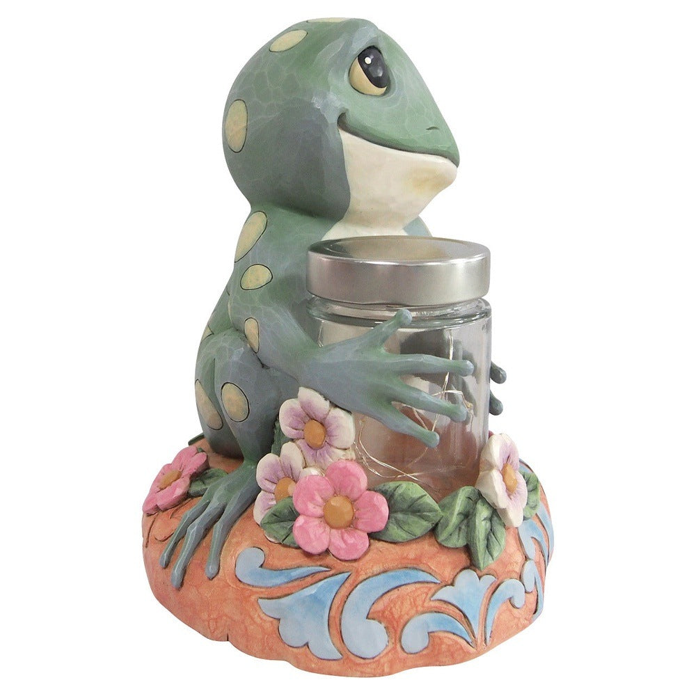 Jim Shore Heartwood Creek: Frog With Jar of Fireflies Figurine sparkle-castle