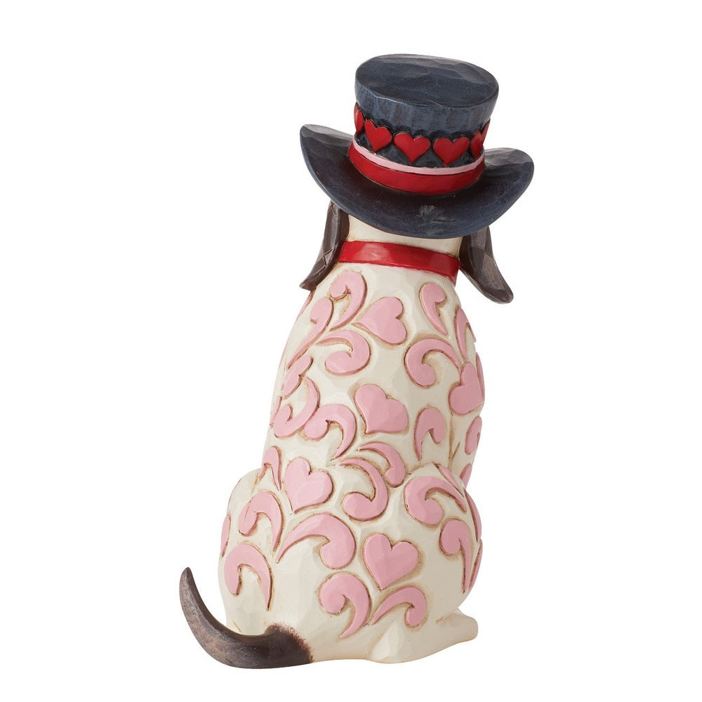Jim Shore Heartwood Creek: Love Themed Dog with Top Hat Figurine sparkle-castle