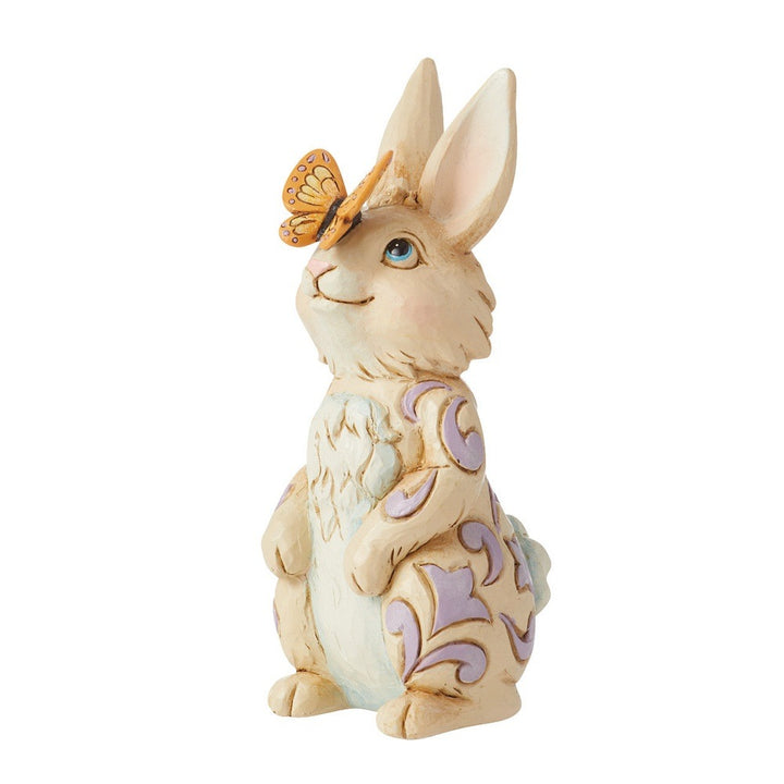 Jim Shore Heartwood Creek: Mini Bunny With Butterfly Figurine sparkle-castle