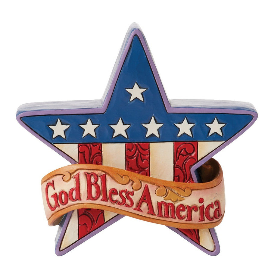 Jim Shore Heartwood Creek: Mini Patriotic Star Figurine sparkle-castle