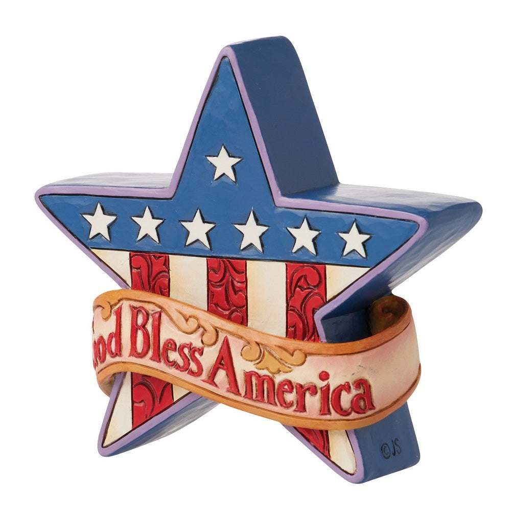 Jim Shore Heartwood Creek: Mini Patriotic Star Figurine sparkle-castle
