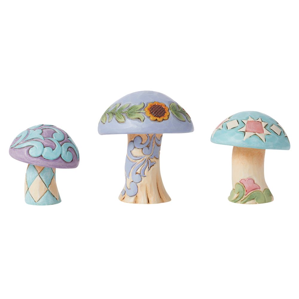 Jim Shore Heartwood Creek: Mushroom Figurines, Set of 3 sparkle-castle