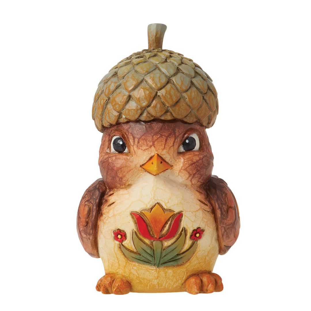 Jim Shore Heartwood Creek: Pint Sized Bird with Acorn Hat Figurine sparkle-castle