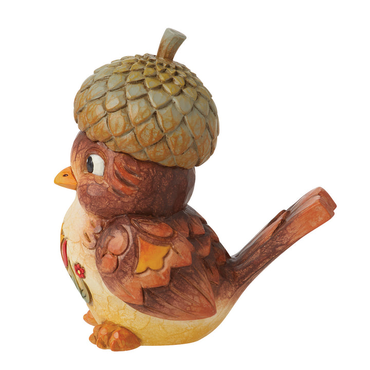 Jim Shore Heartwood Creek: Pint Sized Bird with Acorn Hat Figurine sparkle-castle