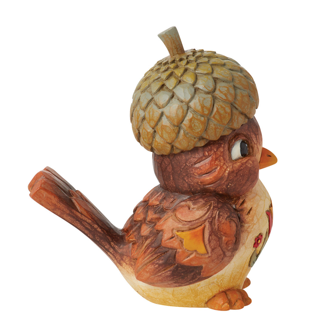 Jim Shore Heartwood Creek: Pint Sized Bird with Acorn Hat Figurine sparkle-castle