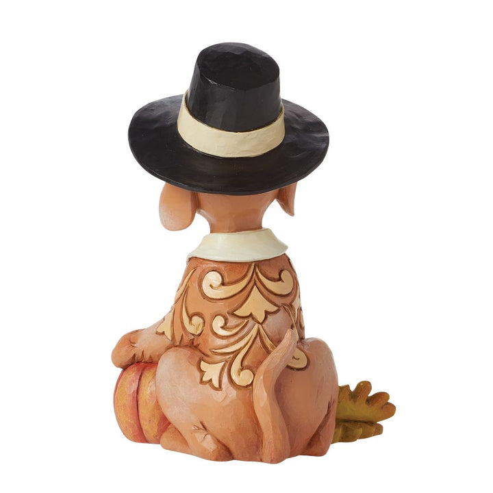 Jim Shore Heartwood Creek: Pint Sized Pilgrim Puppy With Pumpkin Figurine sparkle-castle