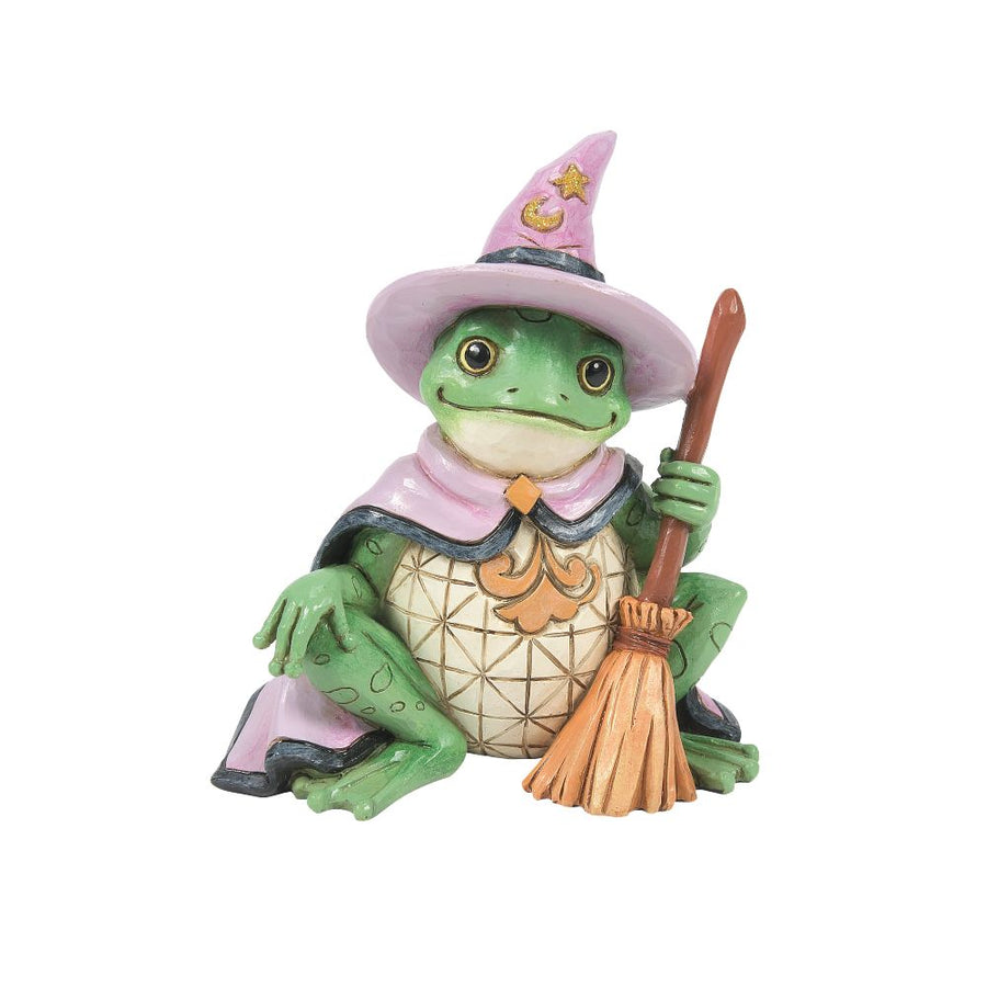Jim Shore Heartwood Creek: Pint Sized Witch Frog Figurine sparkle-castle