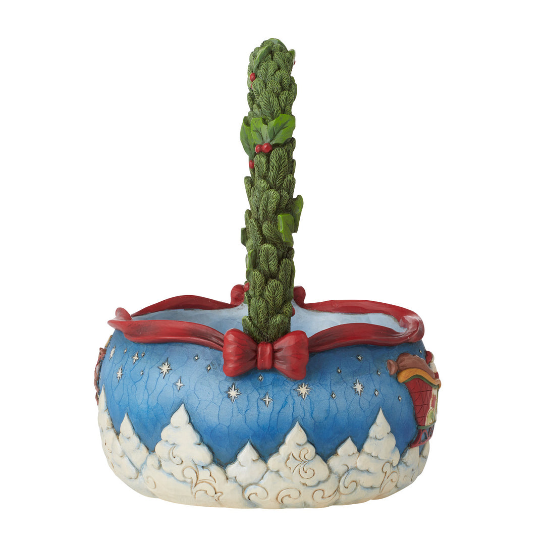 Jim Shore Heartwood Creek: Santa's Sleigh Christmas Basket with Ornaments Figurine, Set of 4 sparkle-castle