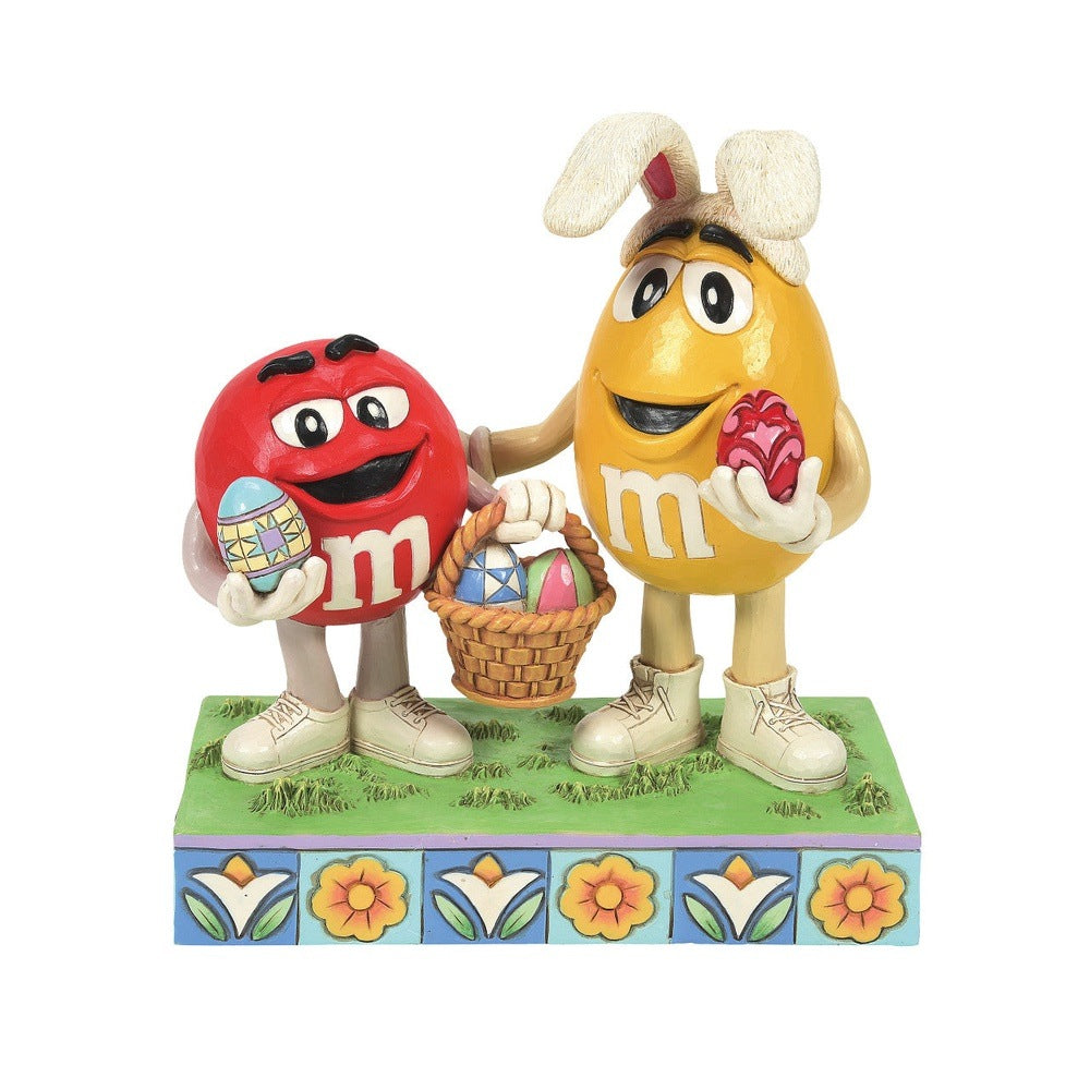 Jim Shore M&M'S: Red & Yellow M&M With Easter Basket & Eggs