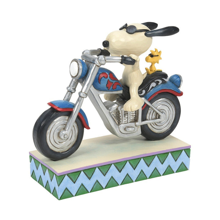 Jim Shore Peanuts: Snoopy & Woodstock Riding Motorcycle Figurine sparkle-castle
