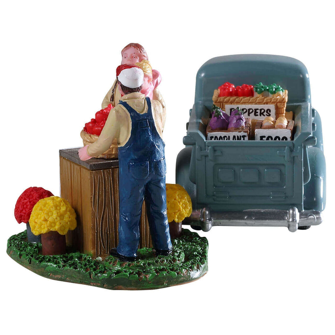 Lemax Harvest Crossing Village Accessory: Buy Local, Set of 2 sparkle-castle