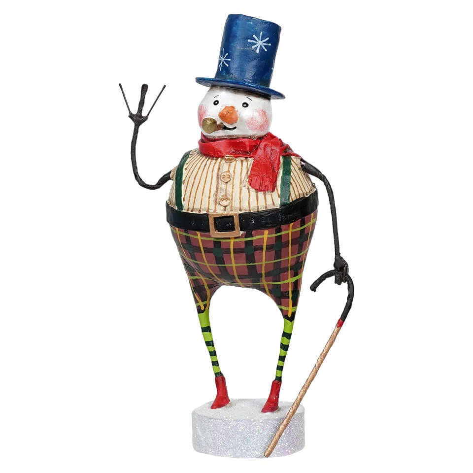 Lori Mitchell Christmas Collection Good Tidings Snowman Figurine Sparkle Castle