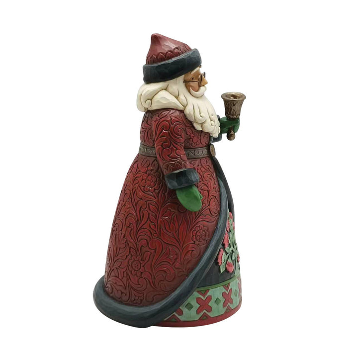 Jim Shore Heartwood Creek: Holiday Manor Santa with Bell Figurine sparkle-castle
