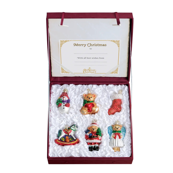 Old World Christmas: Child's First Christmas Collection Hanging Ornaments, Set of 6 sparkle-castle