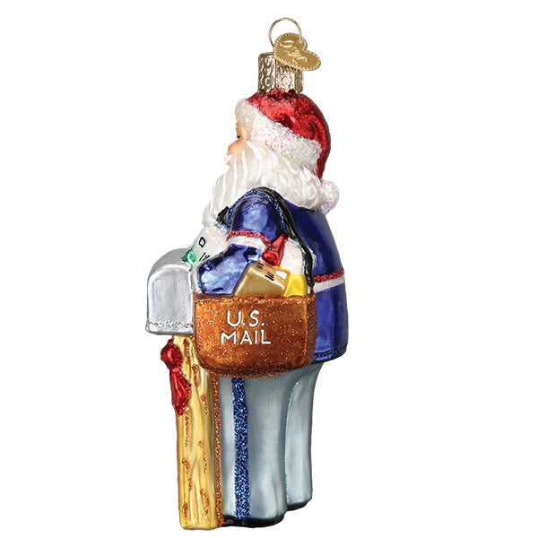 Old World Christmas: Postman Santa Hanging Ornament sparkle-castle