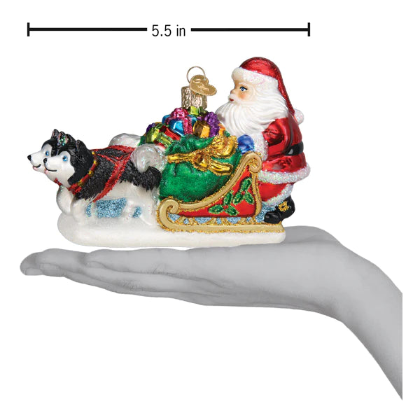 Old World Christmas: Santa's Dog Sled Hanging Ornament sparkle-castle