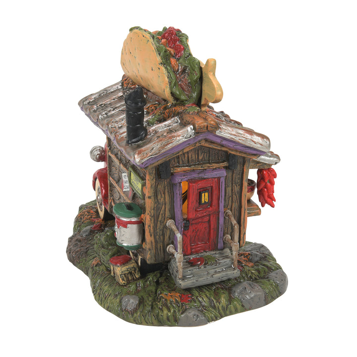 Department 56 Snow Village Halloween: Taco Tombsday Taco Truck sparkle-castle