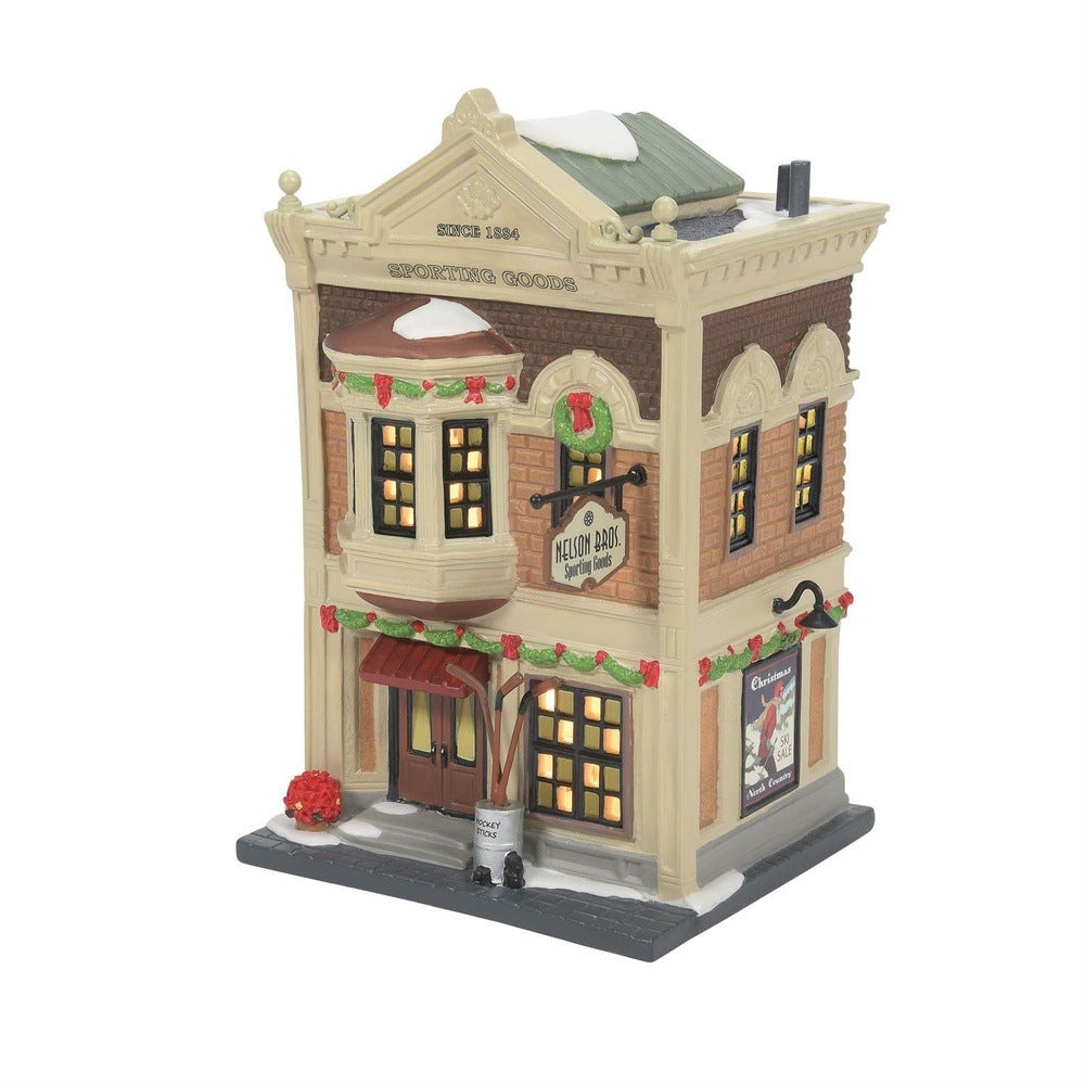 Department 56 Christmas in the City Village: Nelson Bros. Sporting Goo –  Sparkle Castle