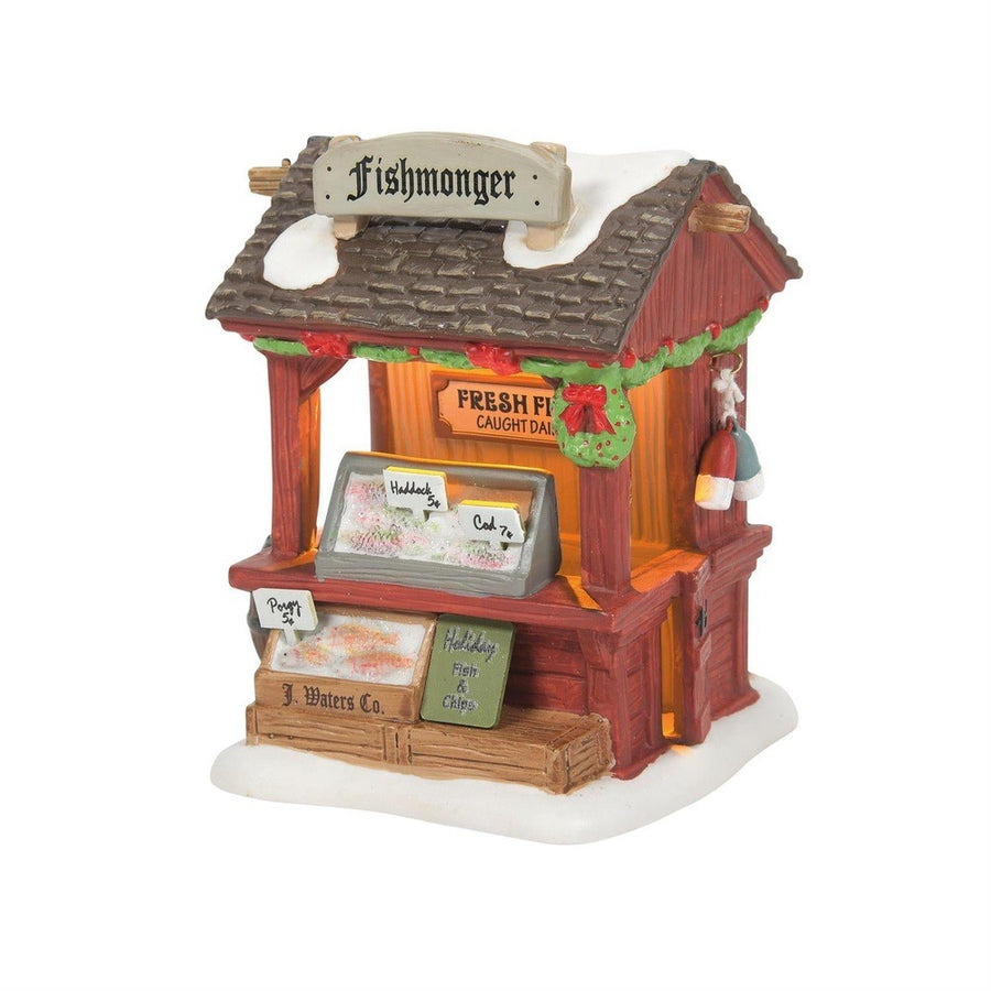 Dickens Snow Village: Fishmonger sparkle-castle