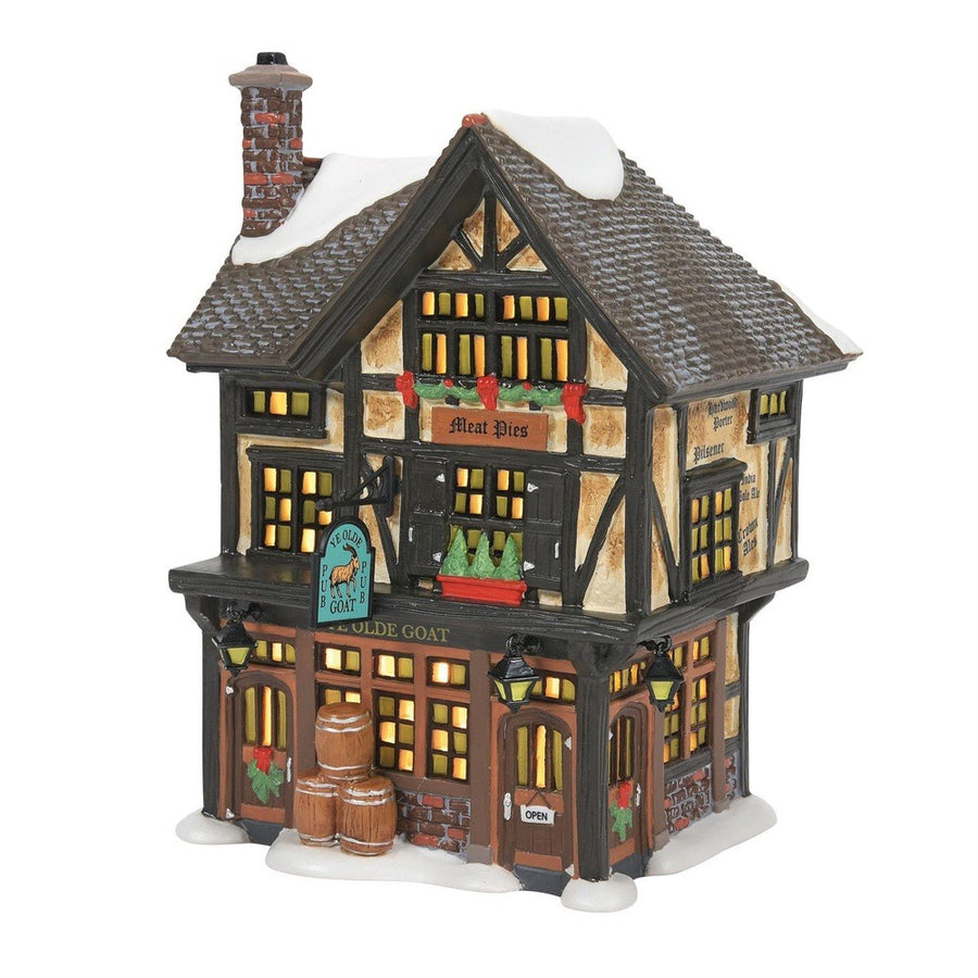 Dickens Snow Village: Ye Olde Goat Pub sparkle-castle