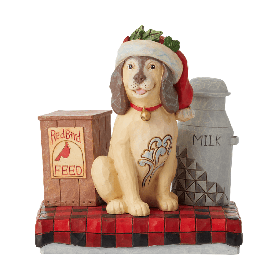 Jim Shore Country Living: Dog Milk Pale Figurine sparkle-castle
