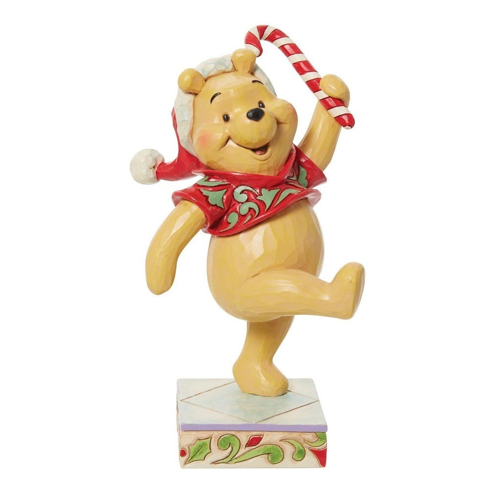 Jim Shore Disney Traditions: Holiday Pooh Figurine sparkle-castle
