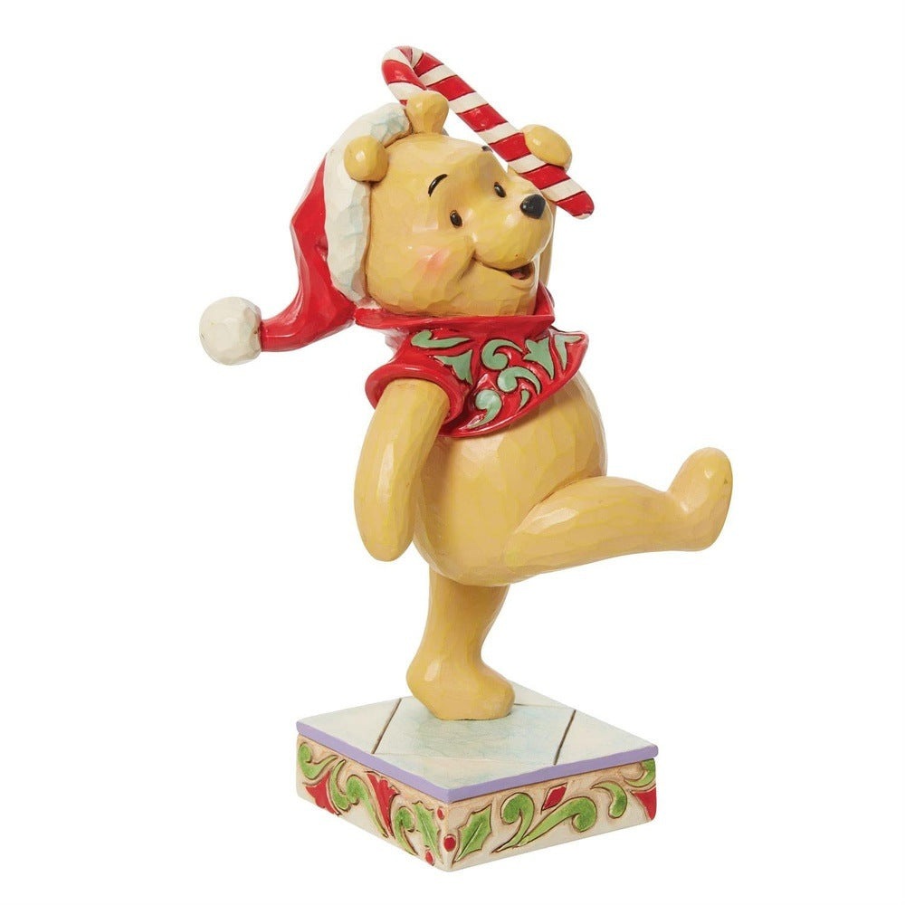 Jim Shore Disney Traditions: Holiday Pooh Figurine sparkle-castle