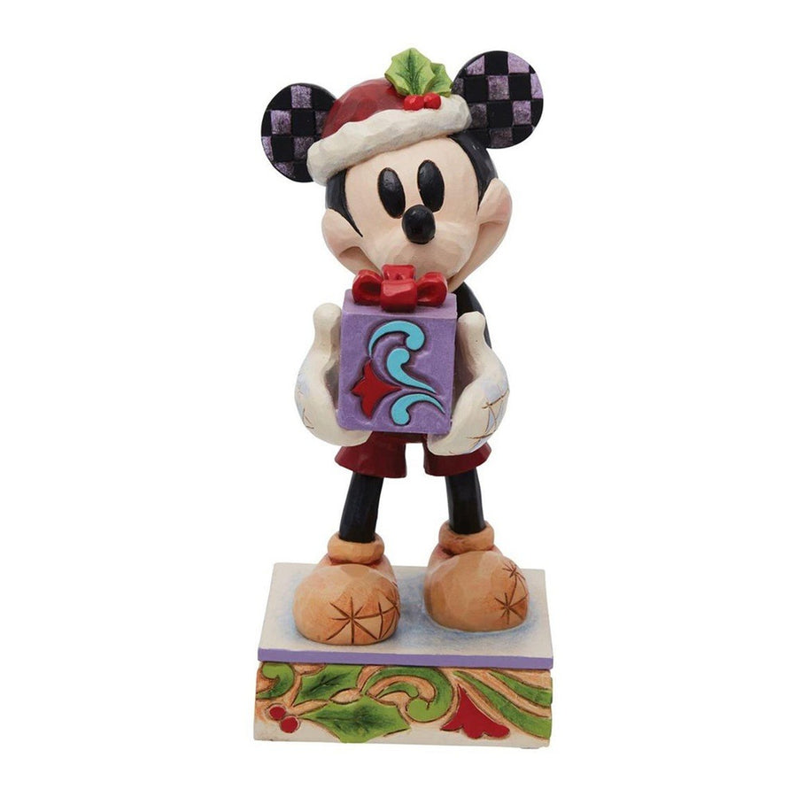 Jim Shore Disney Traditions: Santa Mickey with Gift Figurine sparkle-castle