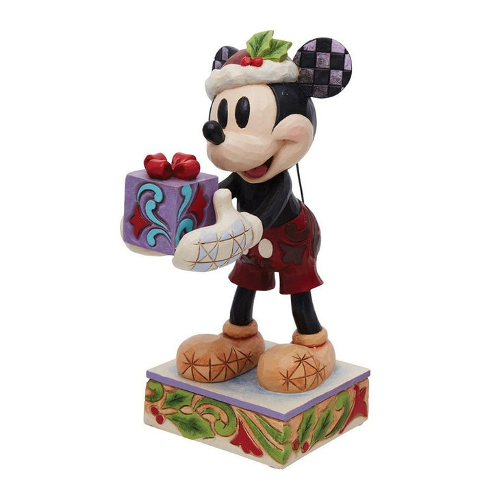 Jim Shore Disney Traditions: Santa Mickey with Gift Figurine sparkle-castle