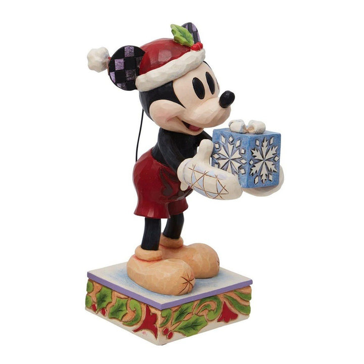 Jim Shore Disney Traditions: Santa Mickey with Gift Figurine sparkle-castle
