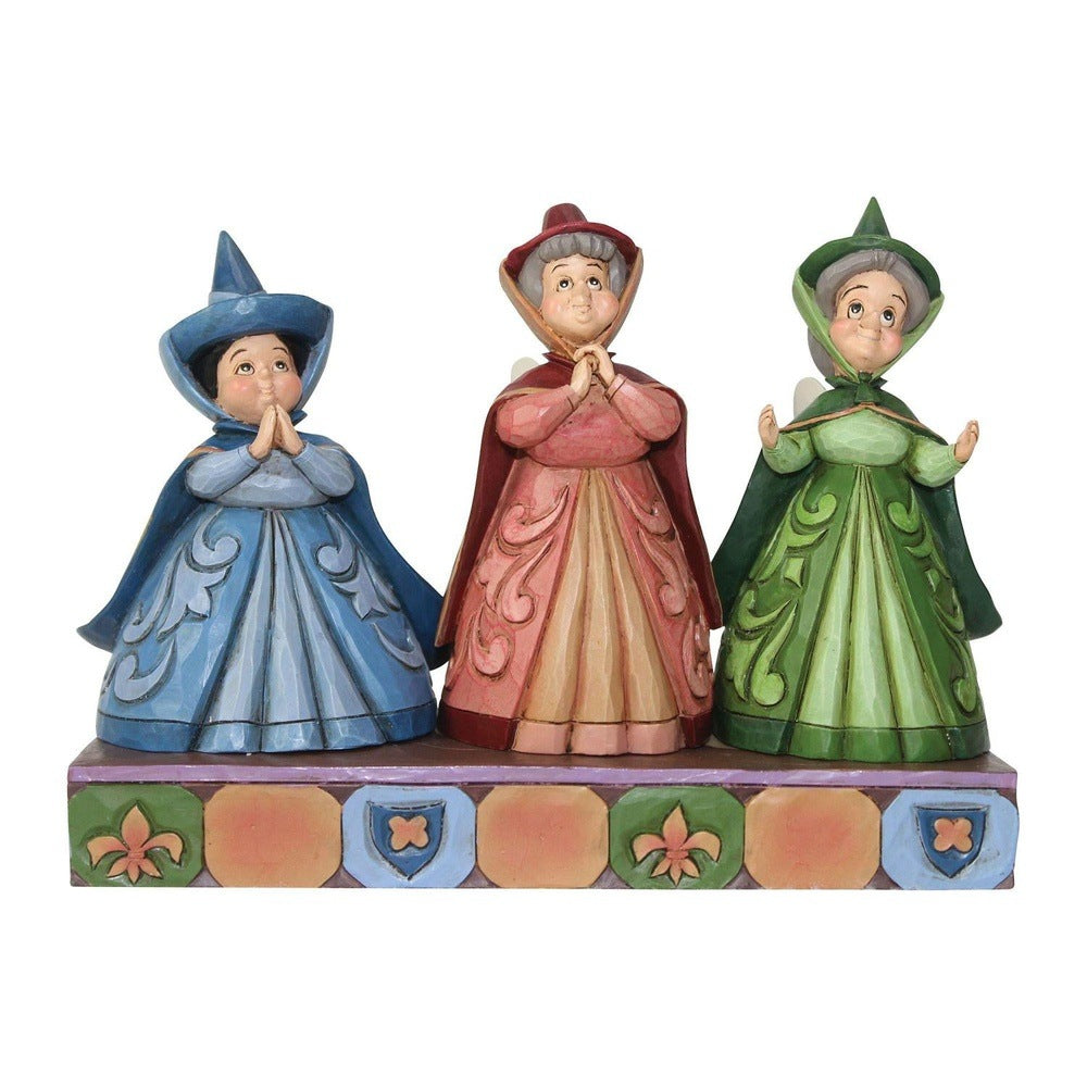 Jim Shore Disney Traditions: Flora, Fauna, and Merryweather Figurine sparkle-castle