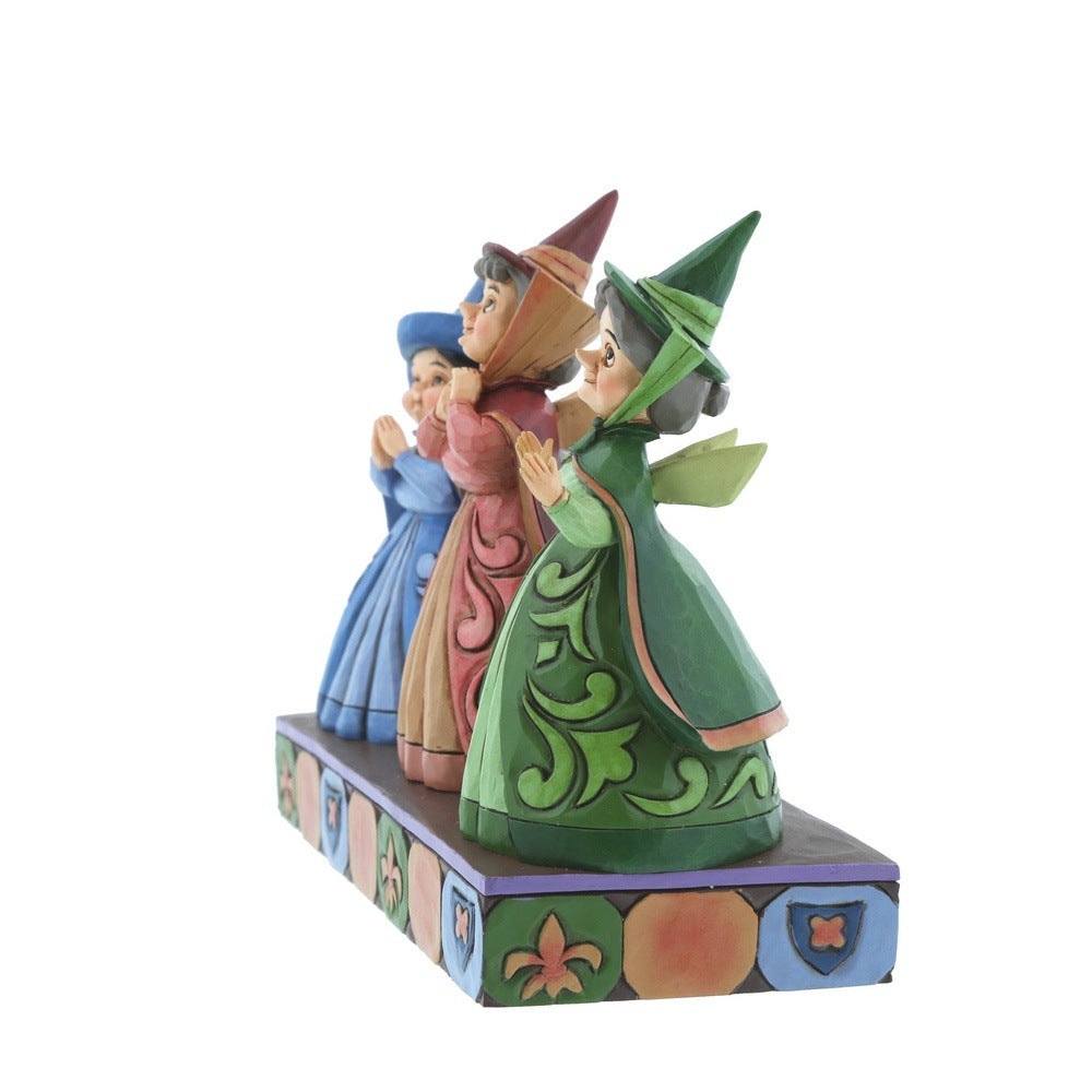 Jim Shore Disney Traditions: Flora, Fauna, and Merryweather Figurine sparkle-castle