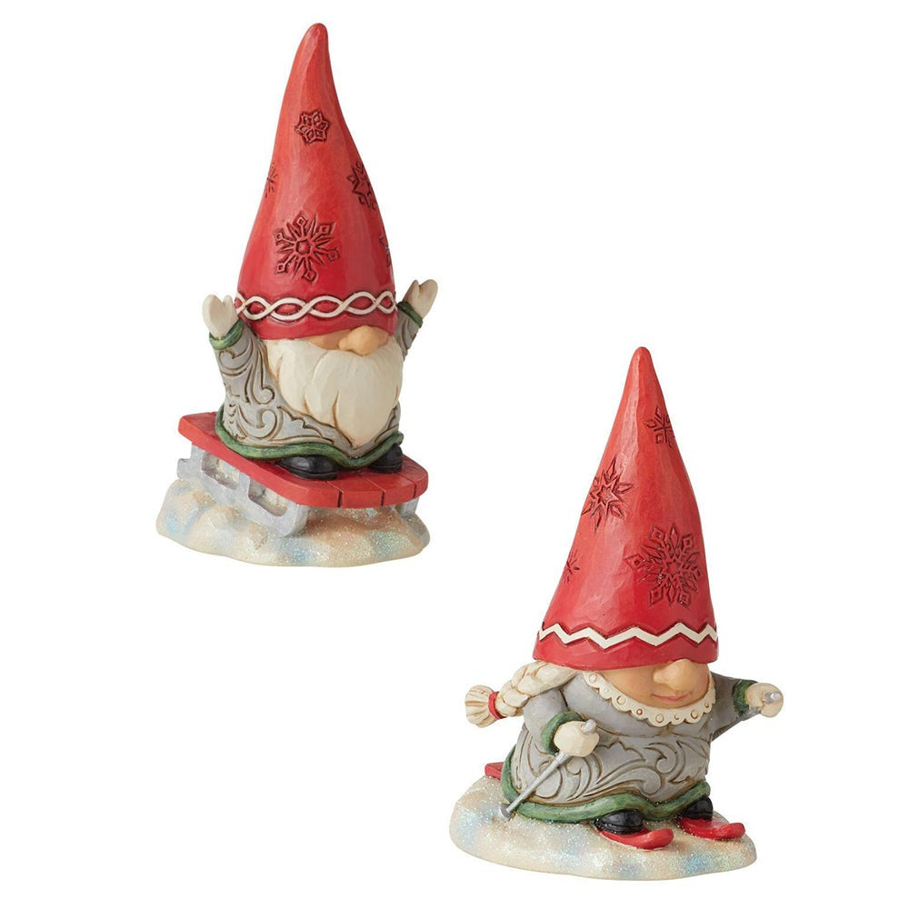 Jim Shore Heartwood Creek: 2022 Snow Day Gnome Figurines, Set of 2 sparkle-castle