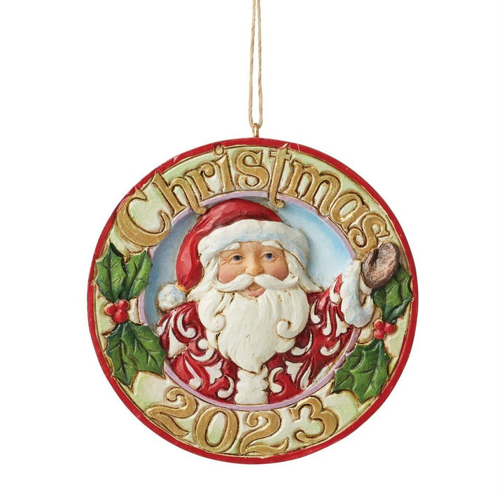 Jim Shore Heartwood Creek: Dated 2023 Jolly Santa Hanging Ornament sparkle-castle