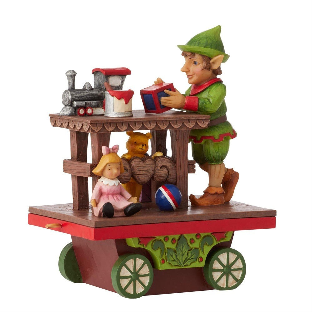 Jim Shore Heartwood Creek: Elf with Toys Train Car Figurine sparkle-castle