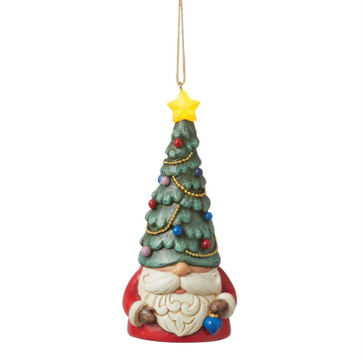 Jim Shore Heartwood Creek: Gnome with Lit Tree Hat Hanging Ornament sparkle-castle