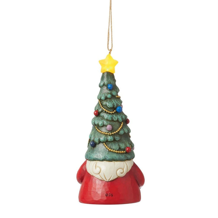 Jim Shore Heartwood Creek: Gnome with Lit Tree Hat Hanging Ornament sparkle-castle