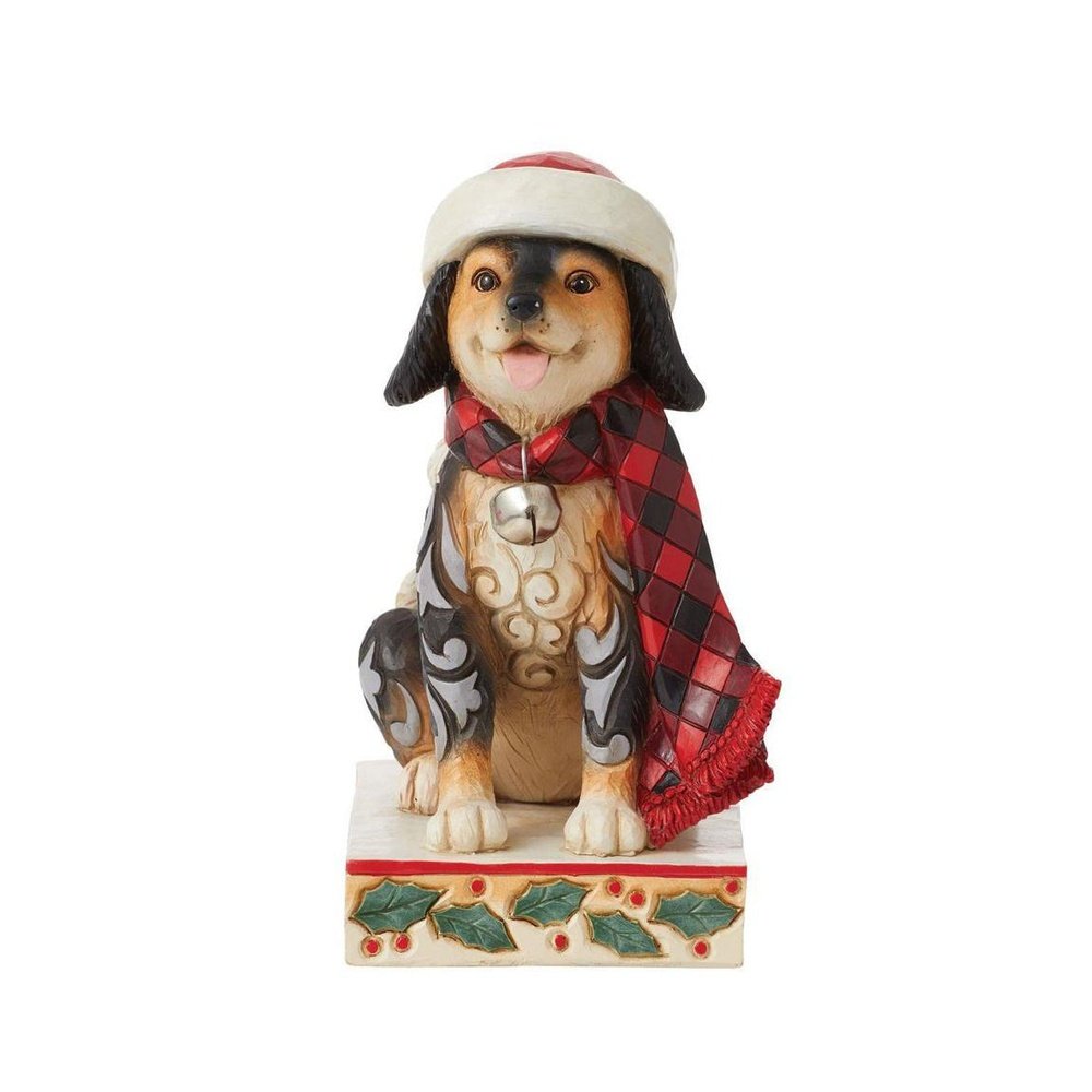 Jim Shore Heartwood Creek: Highland Glen Dog Wearing Plaid Scarf Figurine sparkle-castle