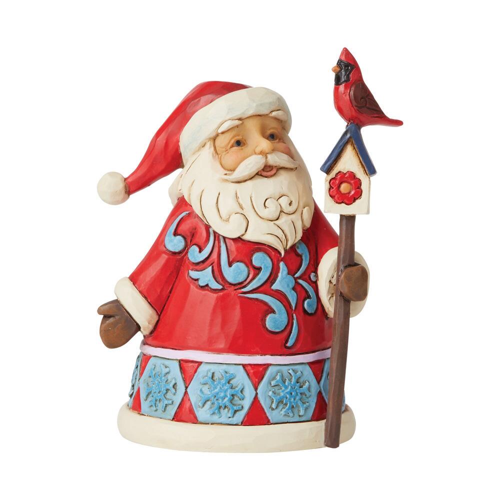 Jim Shore Heartwood Creek: Mini Santa With Cardinal & Birdhouse