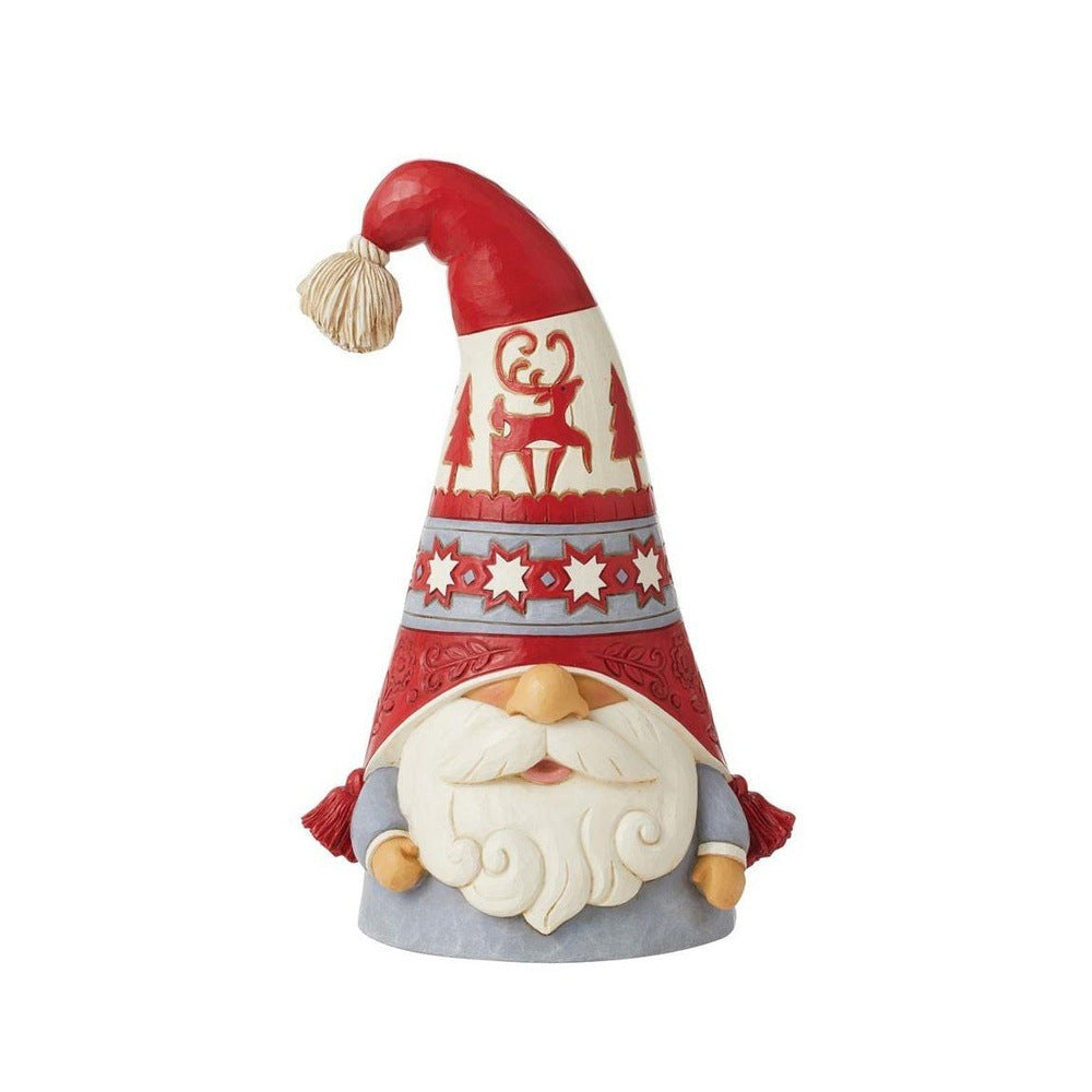 Jim Shore Heartwood Creek: Nordic Noel Gnome In Flaps Hat Figurine sparkle-castle