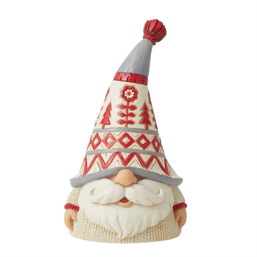Jim Shore Heartwood Creek: Nordic Noel Gnome In Sweater Figurine sparkle-castle