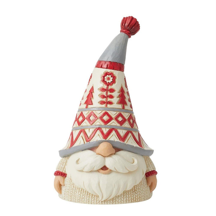 Jim Shore Heartwood Creek: Nordic Noel Gnome In Sweater Figurine sparkle-castle